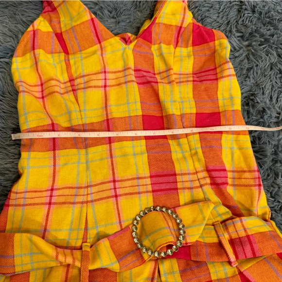 Y2K plaid yellow and pink dress 🌟 2 Broke girls style - Picture 4 of 6